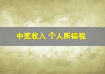 中奖收入 个人所得税